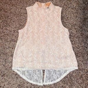 Lace top, buttoned up back, size M